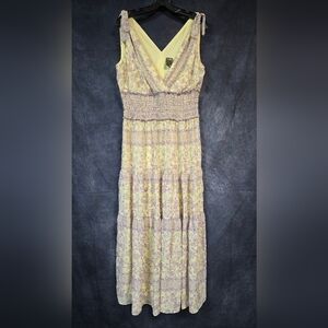 Taylor Yellow and Purple Floral Maxi Dress